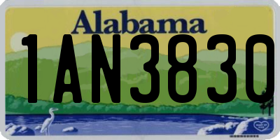 AL license plate 1AN3830