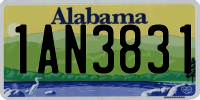 AL license plate 1AN3831