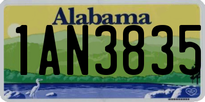 AL license plate 1AN3835
