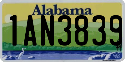 AL license plate 1AN3839