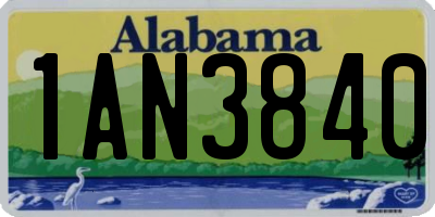 AL license plate 1AN3840