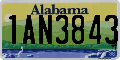 AL license plate 1AN3843
