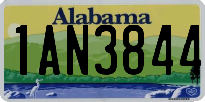 AL license plate 1AN3844