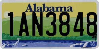 AL license plate 1AN3848