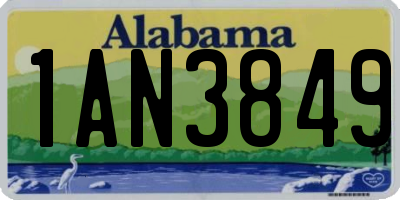AL license plate 1AN3849