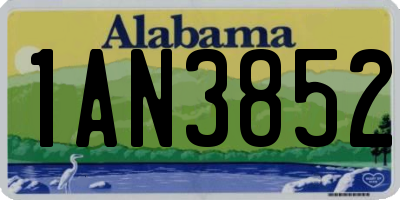 AL license plate 1AN3852