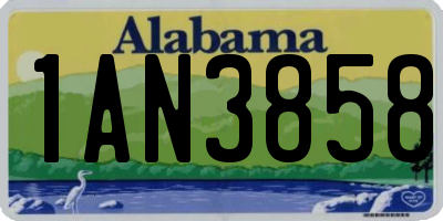 AL license plate 1AN3858