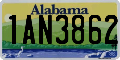 AL license plate 1AN3862