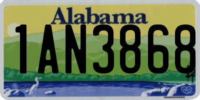AL license plate 1AN3868