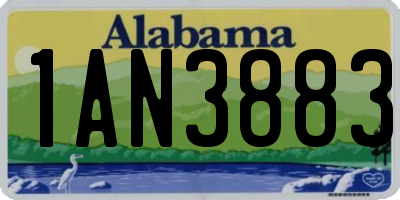 AL license plate 1AN3883