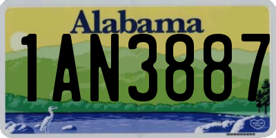 AL license plate 1AN3887