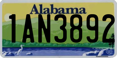 AL license plate 1AN3892