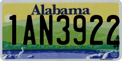 AL license plate 1AN3922