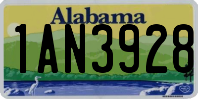 AL license plate 1AN3928