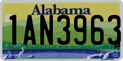 AL license plate 1AN3963