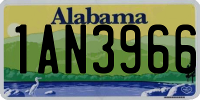 AL license plate 1AN3966