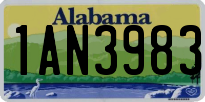 AL license plate 1AN3983