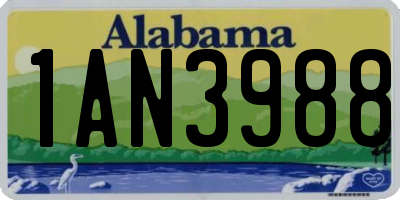 AL license plate 1AN3988