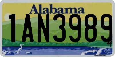 AL license plate 1AN3989