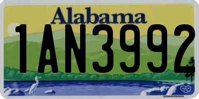 AL license plate 1AN3992