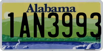 AL license plate 1AN3993