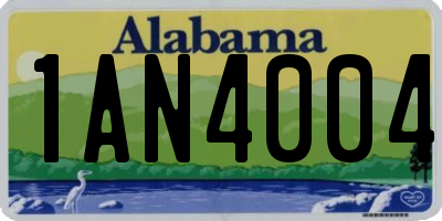 AL license plate 1AN4004