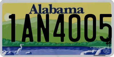 AL license plate 1AN4005