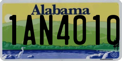 AL license plate 1AN4010