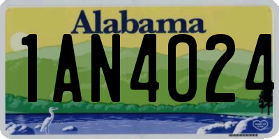 AL license plate 1AN4024