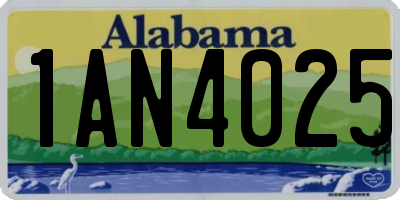 AL license plate 1AN4025