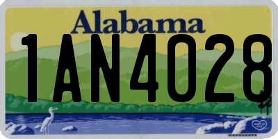AL license plate 1AN4028