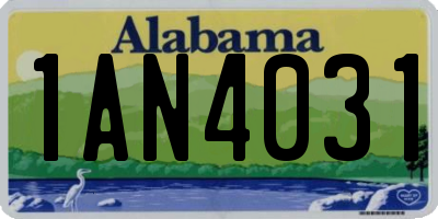 AL license plate 1AN4031