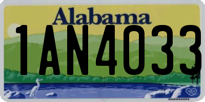 AL license plate 1AN4033