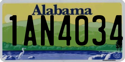 AL license plate 1AN4034