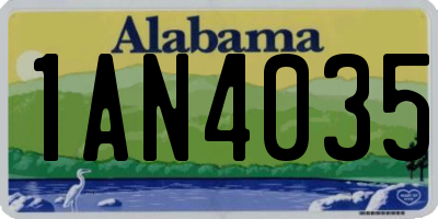 AL license plate 1AN4035