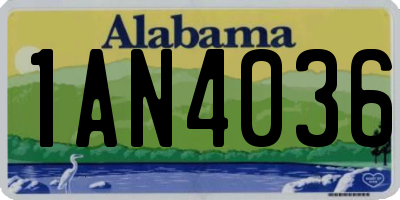 AL license plate 1AN4036