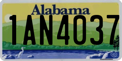 AL license plate 1AN4037