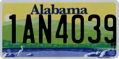 AL license plate 1AN4039