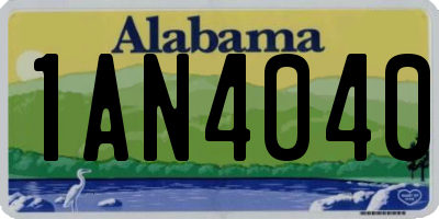 AL license plate 1AN4040