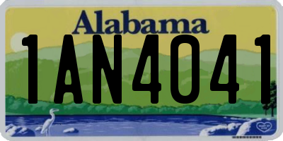 AL license plate 1AN4041