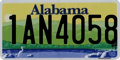 AL license plate 1AN4058