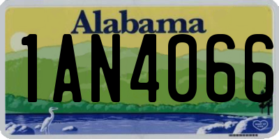 AL license plate 1AN4066