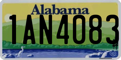 AL license plate 1AN4083