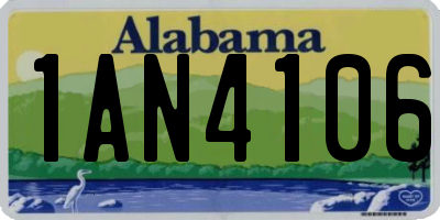 AL license plate 1AN4106