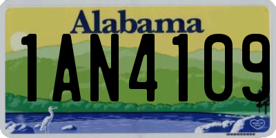 AL license plate 1AN4109