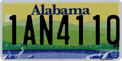 AL license plate 1AN4110