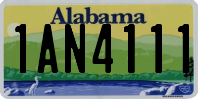 AL license plate 1AN4111