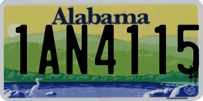 AL license plate 1AN4115