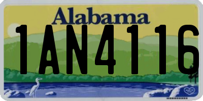 AL license plate 1AN4116