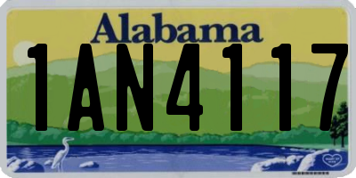 AL license plate 1AN4117